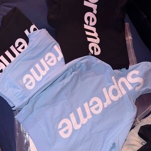 Supreme Kids Light Blue and Black Joggers